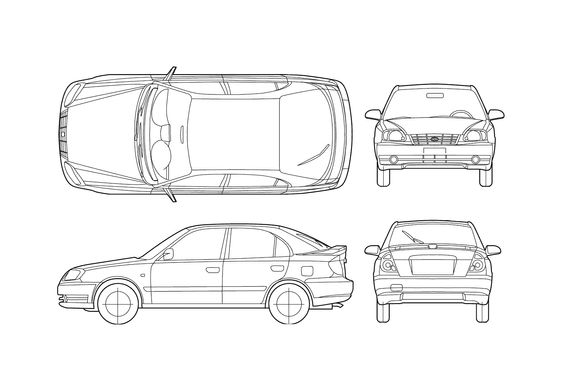 Download drawing Hyundai Accent 5-door Hatchback 2005 in ai pdf png svg ...